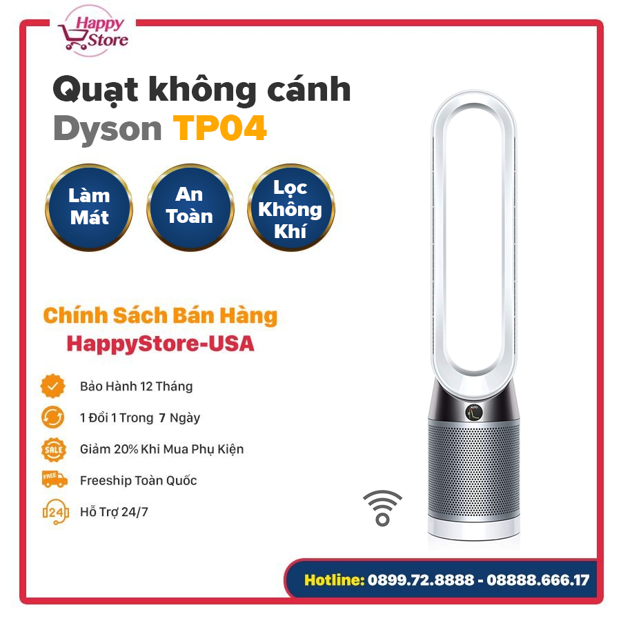 Quạt không cánh Dyson TP04 làm mát kèm lọc không khí tối ưu