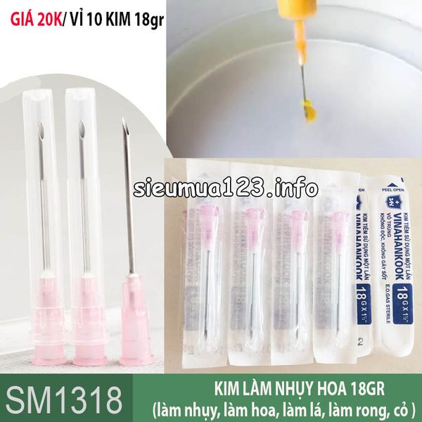 Vỉ 10 kim tiêm 18gr chuyên làm nhụy hoa ( SM1318 )