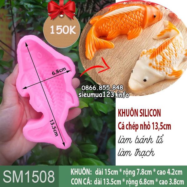 Khuôn silicon con cá chép 13,5cm hấp bánh tổ ( SM1508 )