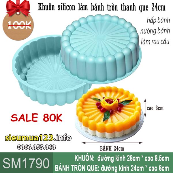 Khuôn silicon làm bánh tròn thanh que 24cm ( SM1790 )