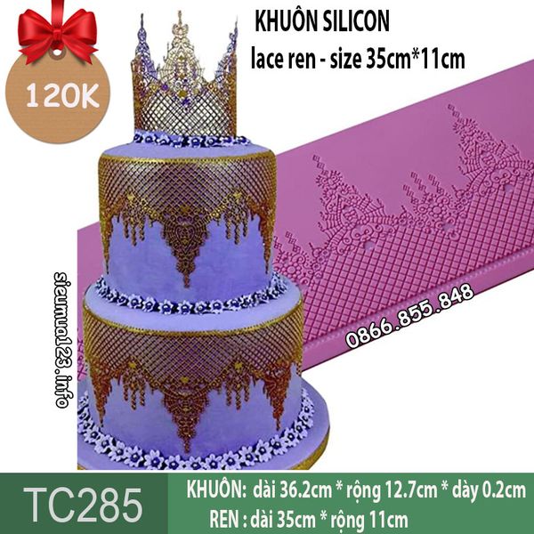Khuôn silicon lace ren hình tháp Size 35cm*13cm ( TC285 )
