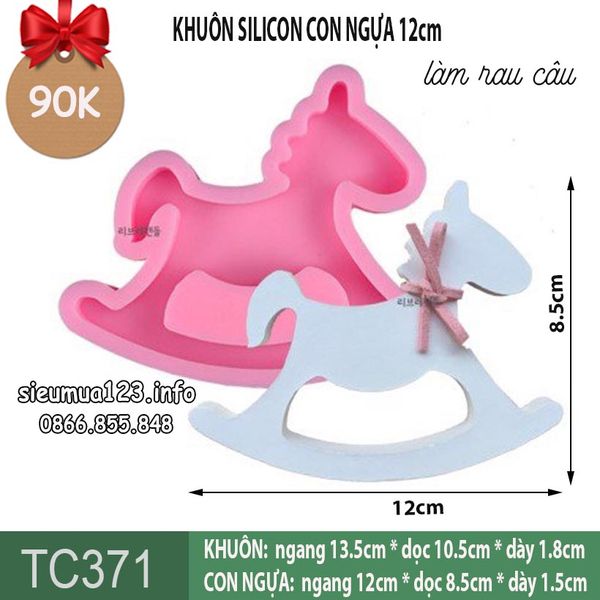 Khuôn silicon con ngựa bập bênh 12cm ( TC371 )