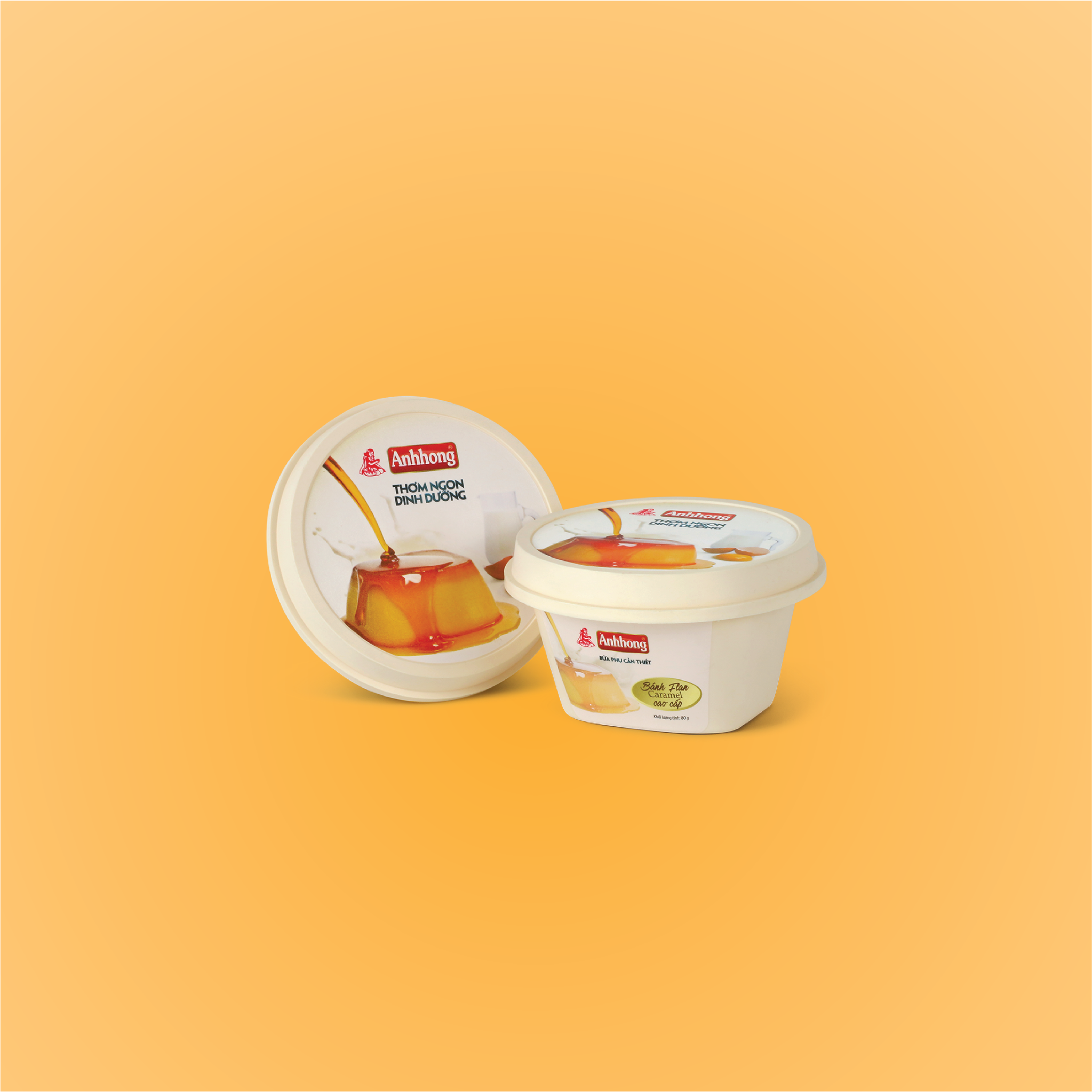 Bánh Flan Caramel Cao Cấp Ánh Hồng - Lốc 02 hộp x 80g