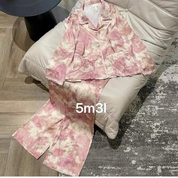 Set pzm lụa dài hồng loang (3490)
