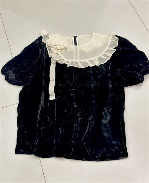 ANTN nhung cổ đính hoa bèo cúc đá