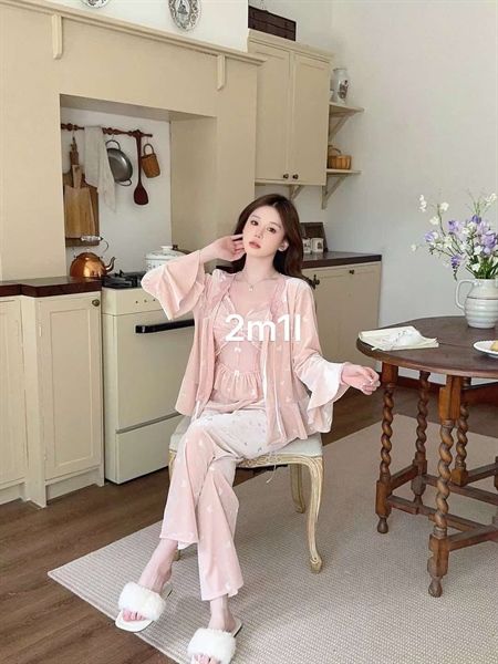 Set pzm dài nhung 3 món ht bướm (3534)