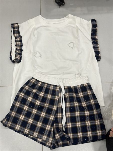 Set cotton quần kẻ (H)