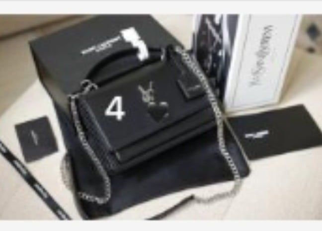 Túi xách YSL logo bạc - Sz 25