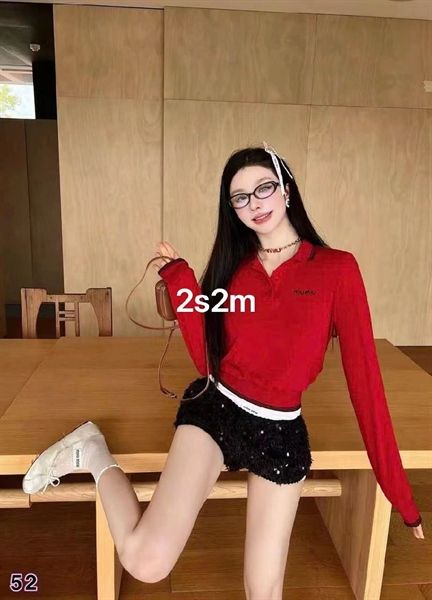 ADTN Miu cotton polo viền cổ bo gấu