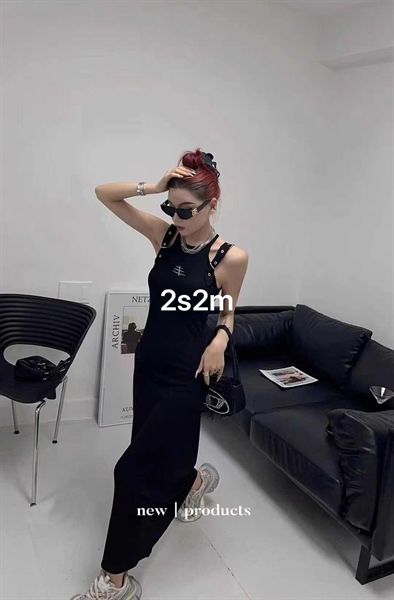 Váy cotton 2 dây cài khuy (5831)