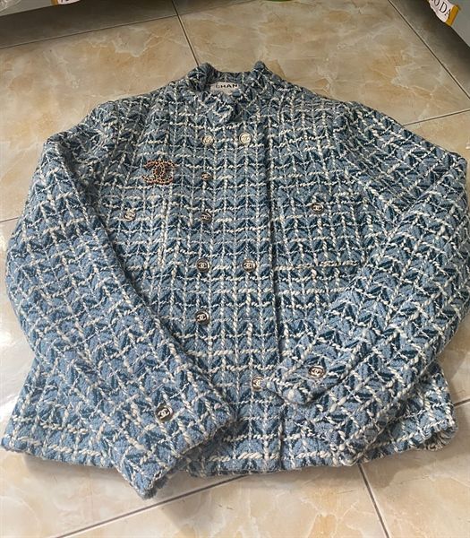 AKN dạ C cổ tàu vân xanh