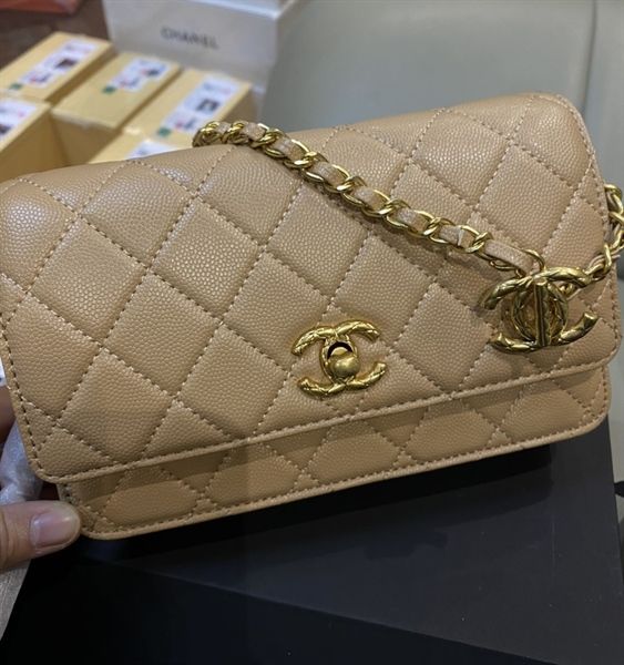 Túi xách C dây bện đính chữ X vàng - Sz 19