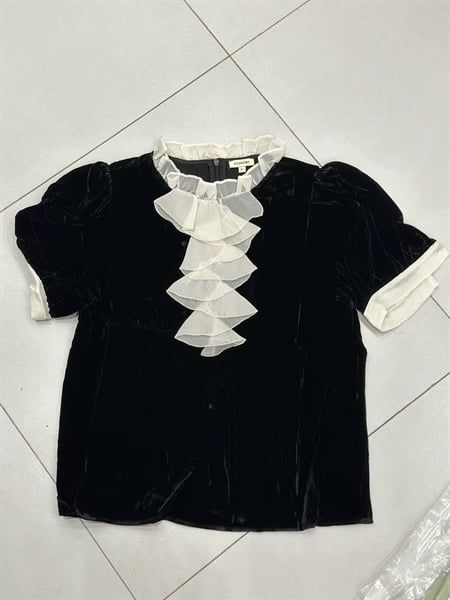 SMNTN CCiguni nhung cổ bèo trắng