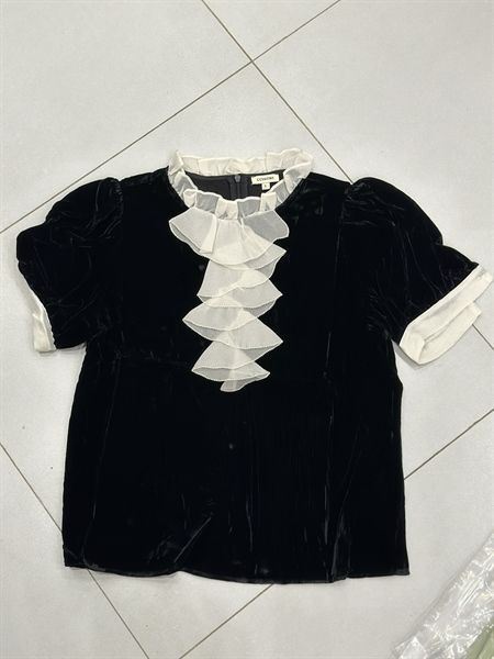SMNTN CCiguni nhung cổ bèo trắng