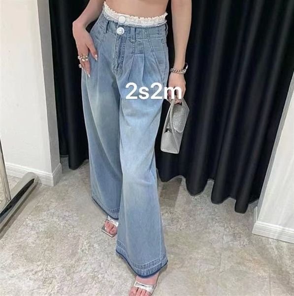 QD jean suông phối cạp trắng bèo (*)