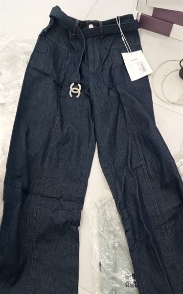 QD jean C suông chỉ nổi kèm belt vải (*)