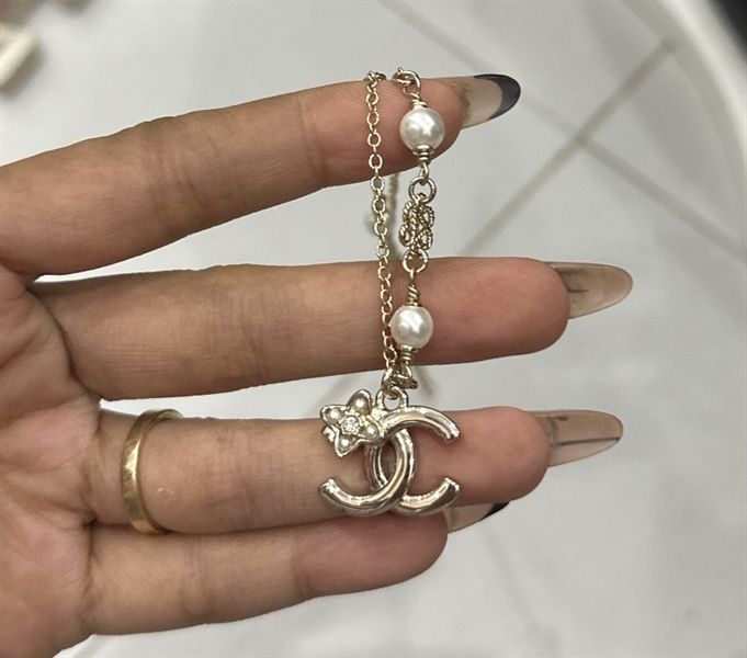 VC C mix ngọc chữ X trơn gắn hoa
