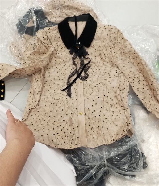 SMDTN cổ nhung chấm bi voan sic zac