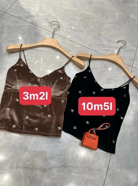 Áo bra nhung Celine đính logo (L1)