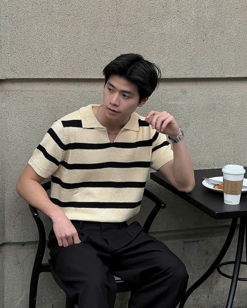MK Polo Len QC 5633 Kẻ Ngang