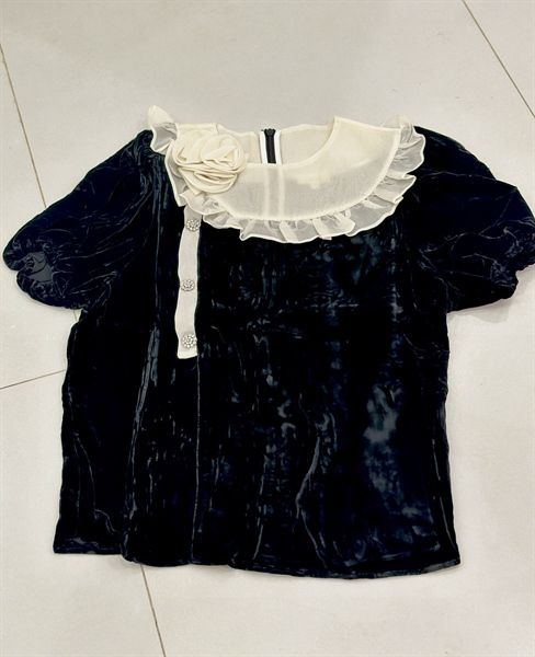 ANTN nhung cổ đính hoa cúc đá