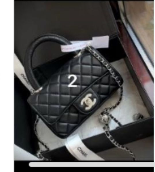 Túi xách C 2 quai logo đá - Sz 20