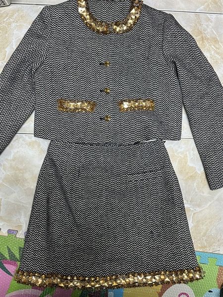 Set dạ ak cvn viền đá vàng