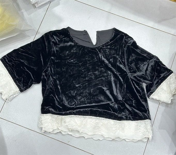 ANTN nhung tay ren viền ngọc