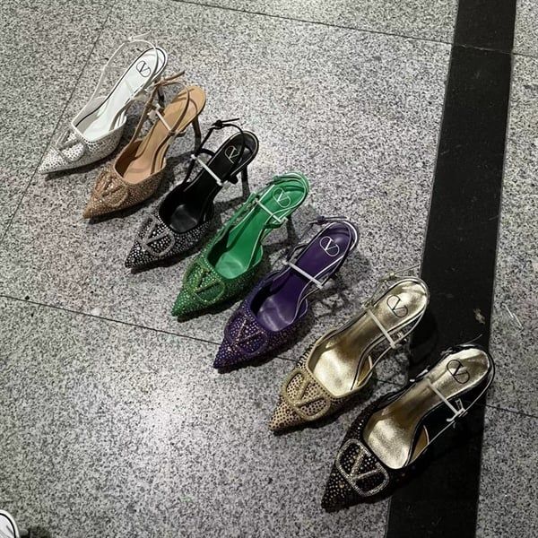 Guốc Valentino đính cườm - 7p