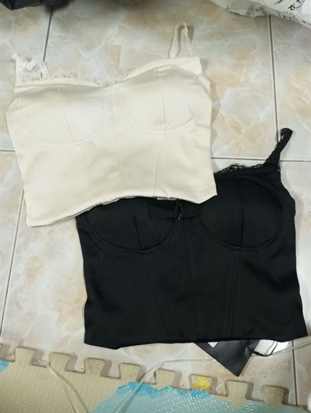 Áo bra lụa cúp phối ren lưng chun(2F133)