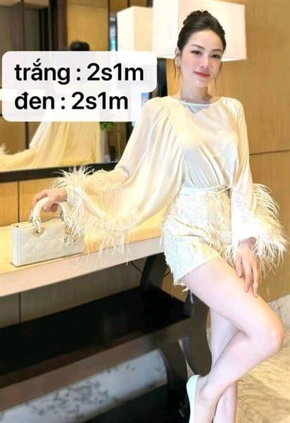 SMDTN cổ tròn tay voan phối lông