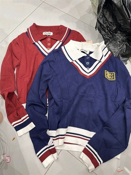 ADTN Miu len cổ polo 2 lớp viền kẻ