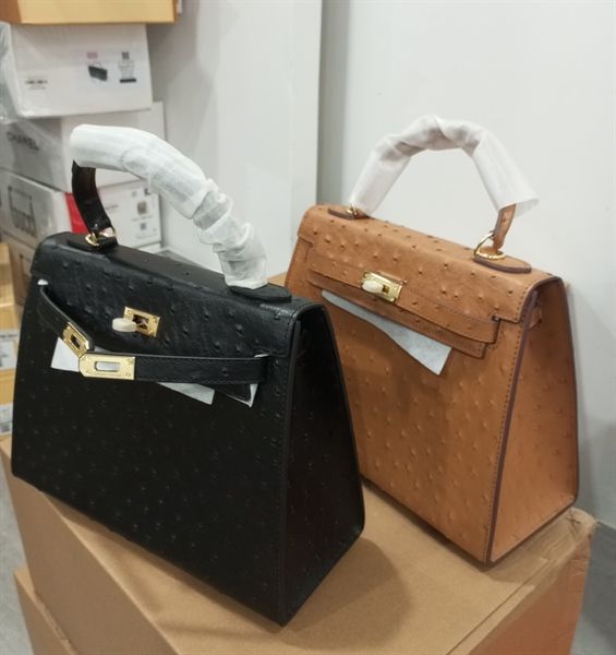Túi xách HM kelly da đà điểu - Sz 25