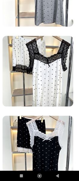Set pzm.đùi cotton chấm bi phối ren (820)