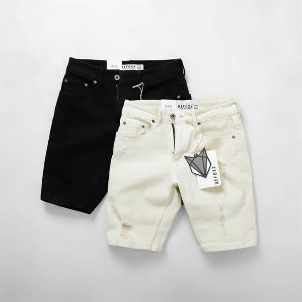 Short Jean Defoxx Rách Đen/Trắng 25