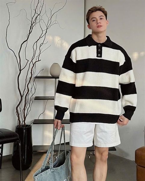 MK Polo Len DT QC8066 Kẻ Ngang
