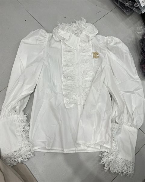 SMDTN C lụa cổ bèo phối ren kèm tag