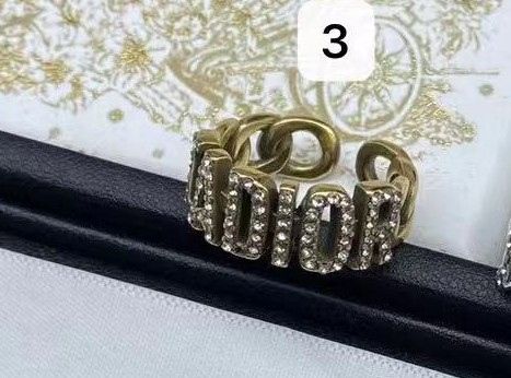 Nhẫn D khuyết chữ Jadior đá