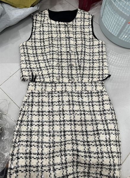 Set dạ tweed sọc caro ak gile cvn