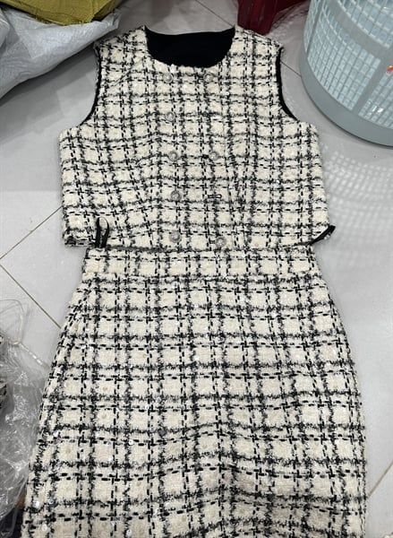 Set dạ tweed sọc caro ak gile cvn