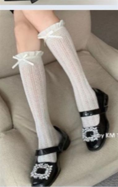 Tất ren lưới lửng cô nơ bèo