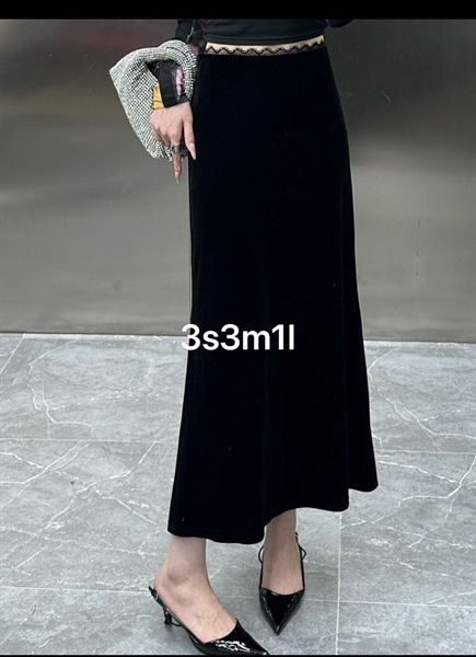 CVD nhung cạp chun viền ren xẻ sau (88021)