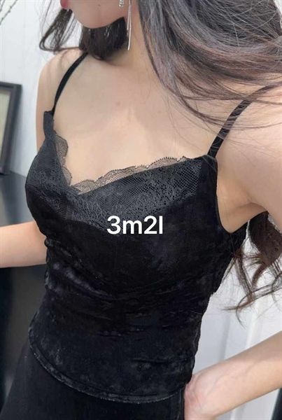 Áo bra nhung viền ren lưới