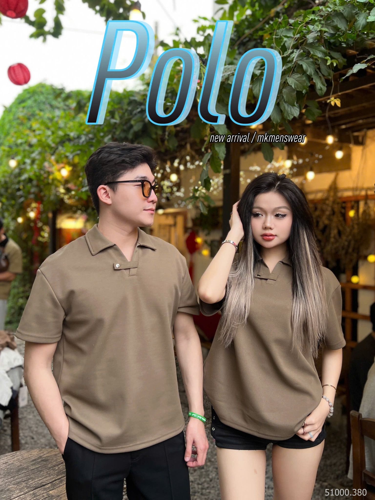 Polo Ngắn Tay Nam Nữ Cổ Tim Trơn C51000