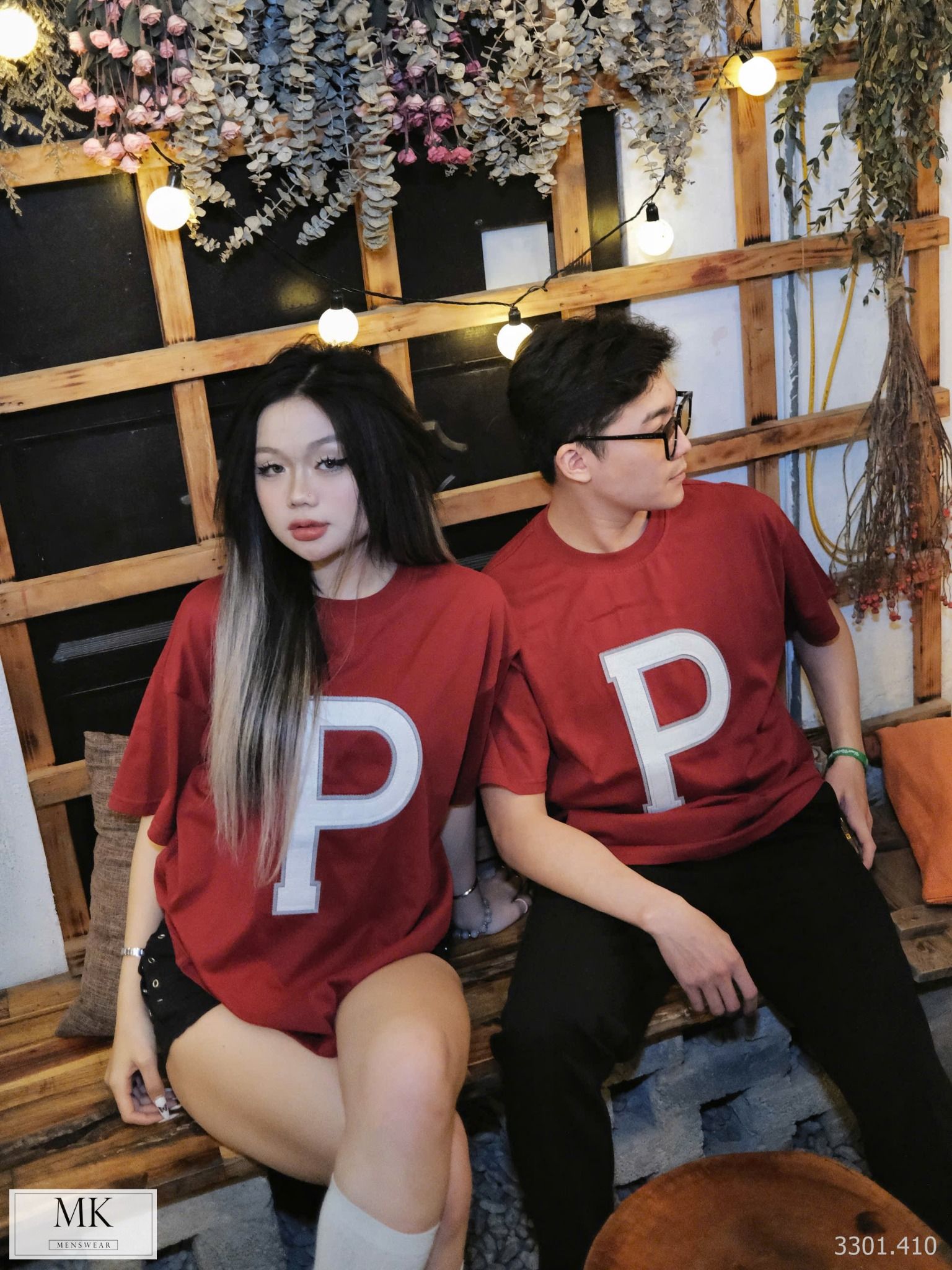 Áo Phông Ngắn Tay Nam Nữ HT Chữ P 25