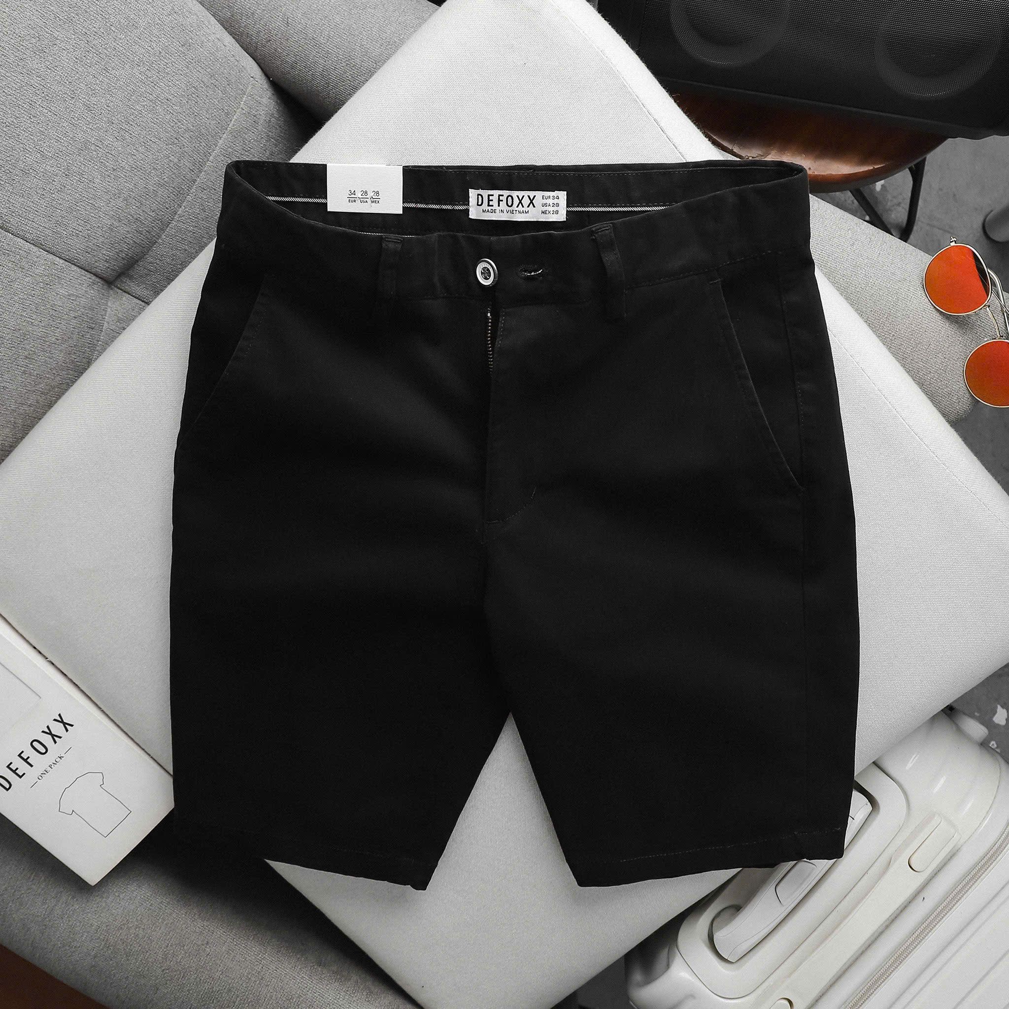 Short Kaki Defoxx Trơn Đen/Vàng 25