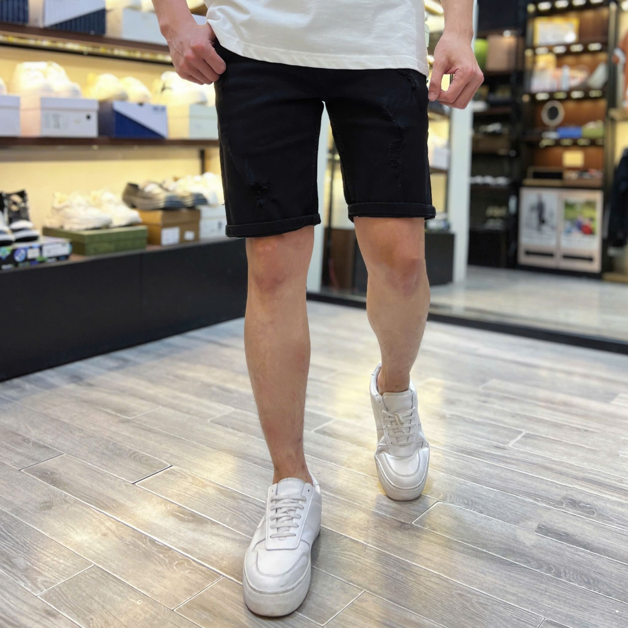 Short Jean Defoxx Rách Đen/Trắng 25
