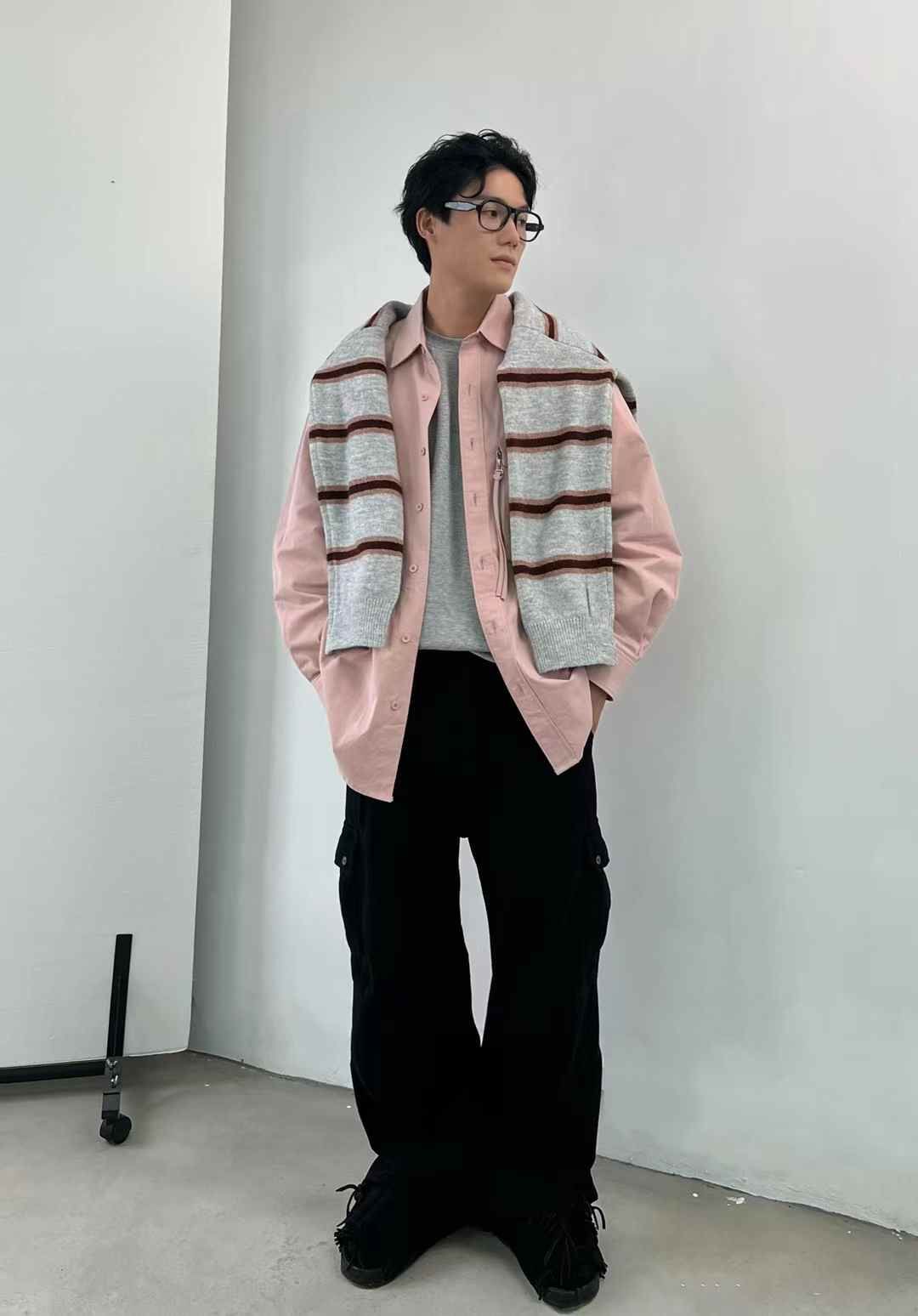 ÁO SƠ MI KHOÁC 24608 HỒNG
