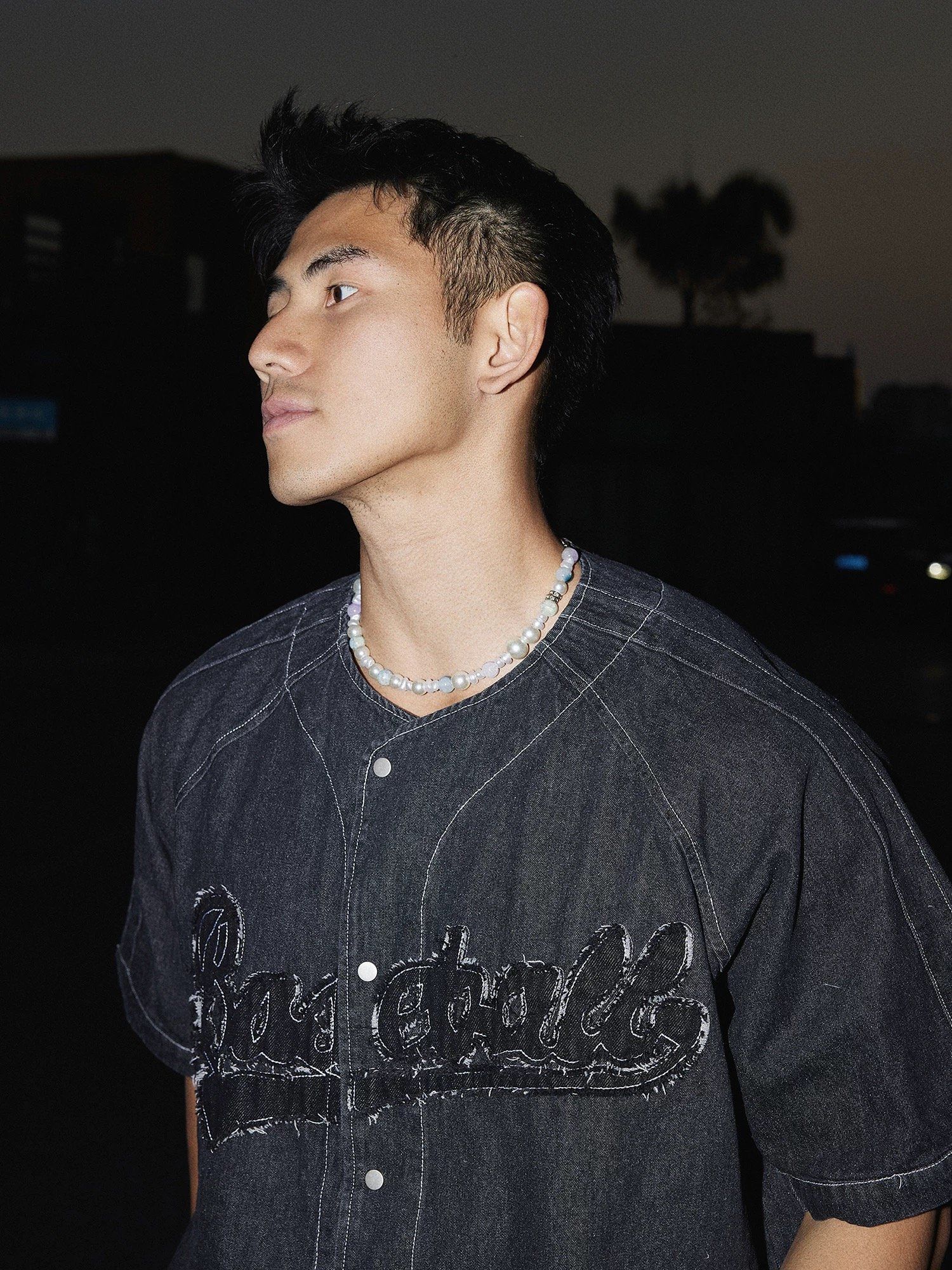 ÁO BASEBALL DENIM 1583 ĐEN