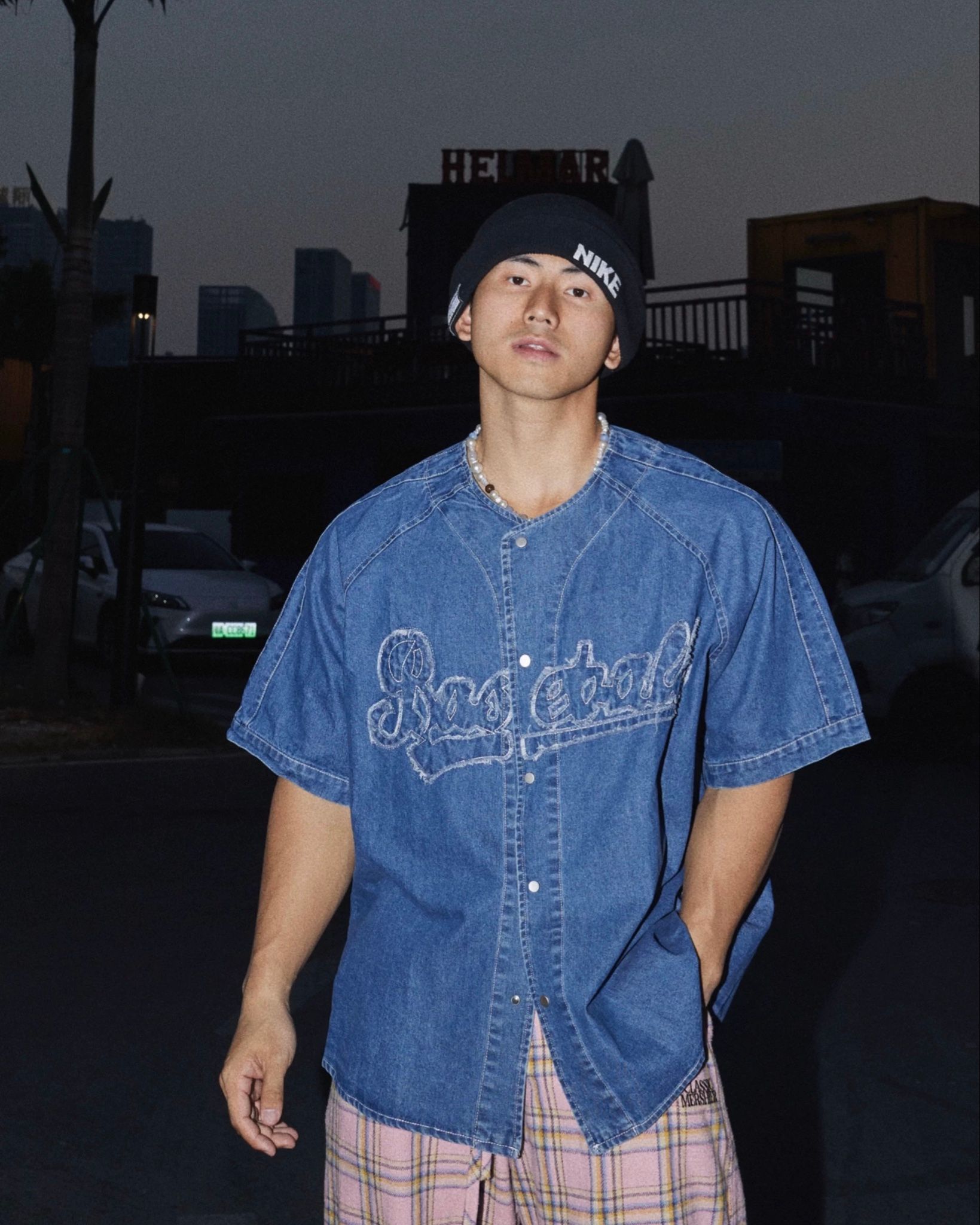 ÁO BASEBALL DENIM 1583 XANH